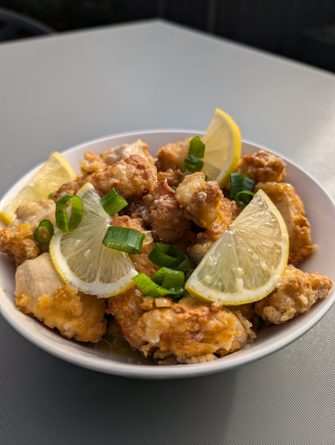 Crispy gluten free lemon chicken made with Gluten Free Nomad 1-to-1 gluten free flour