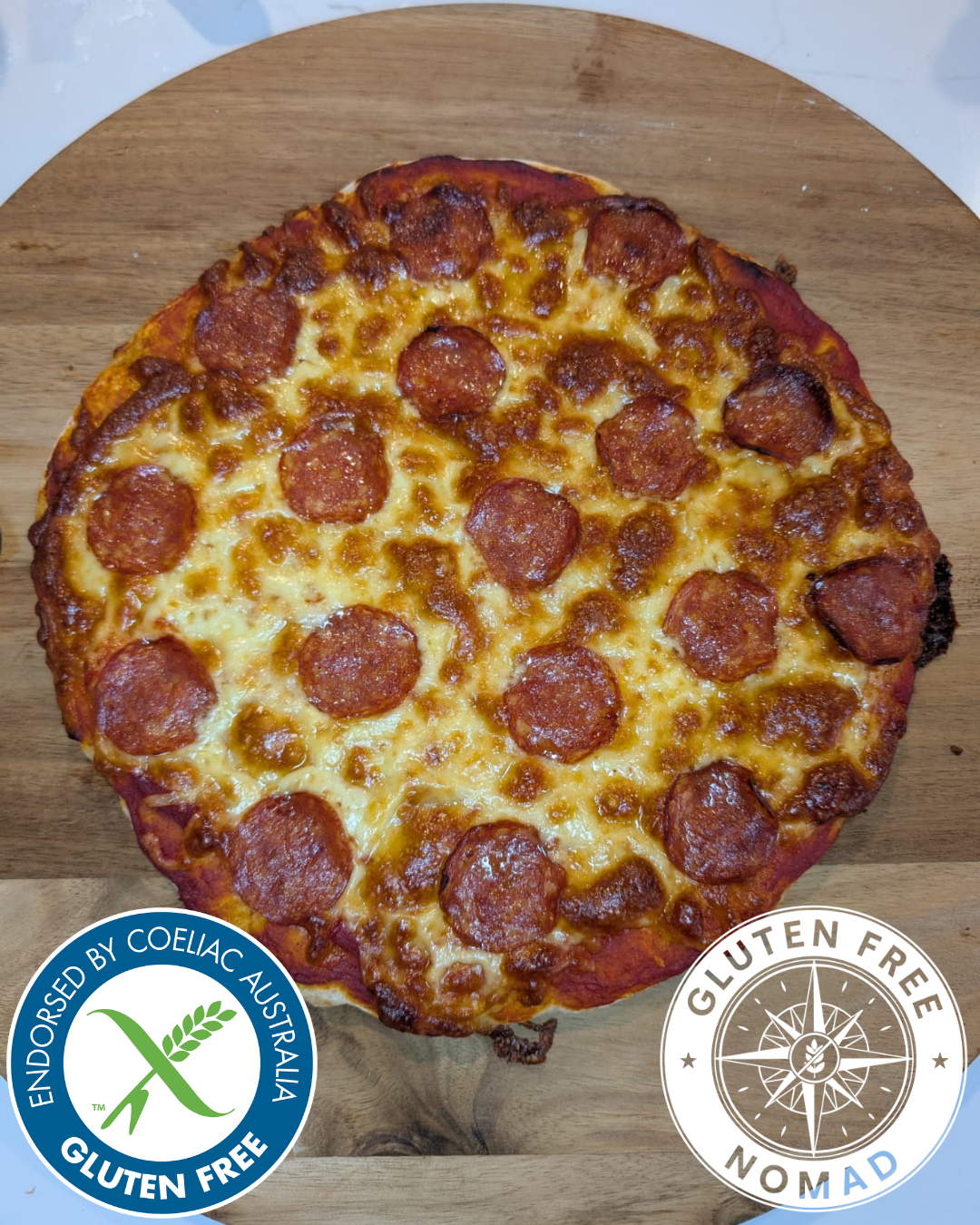Gluten Free Pizza Dough made with Gluten Free Nomad 1 to 1 Baking Flour